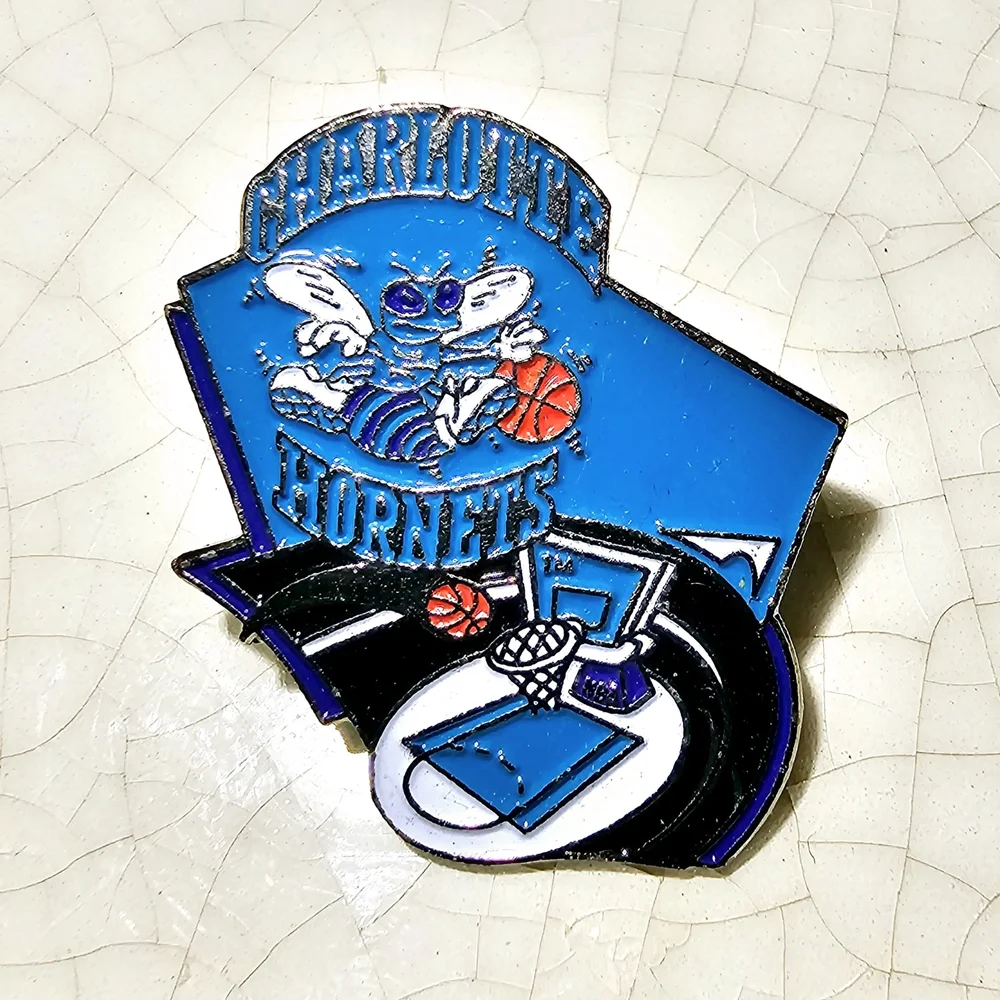 Vibrant Blue and Black Charlotte Hornets Pin